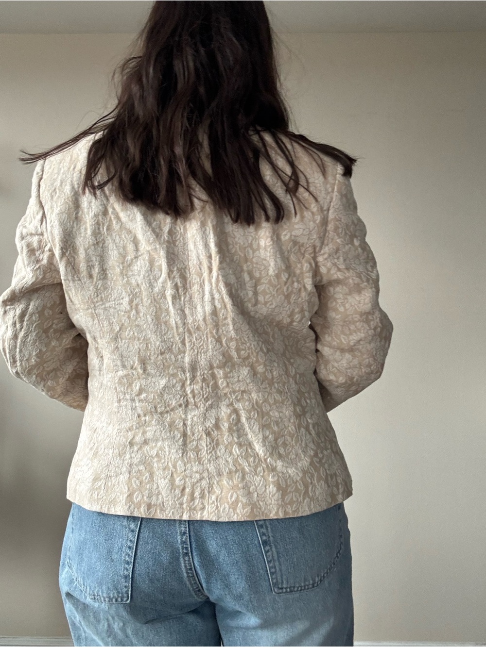 Villager Cream Floral Jacquard Blazer - Picture 3 of 7